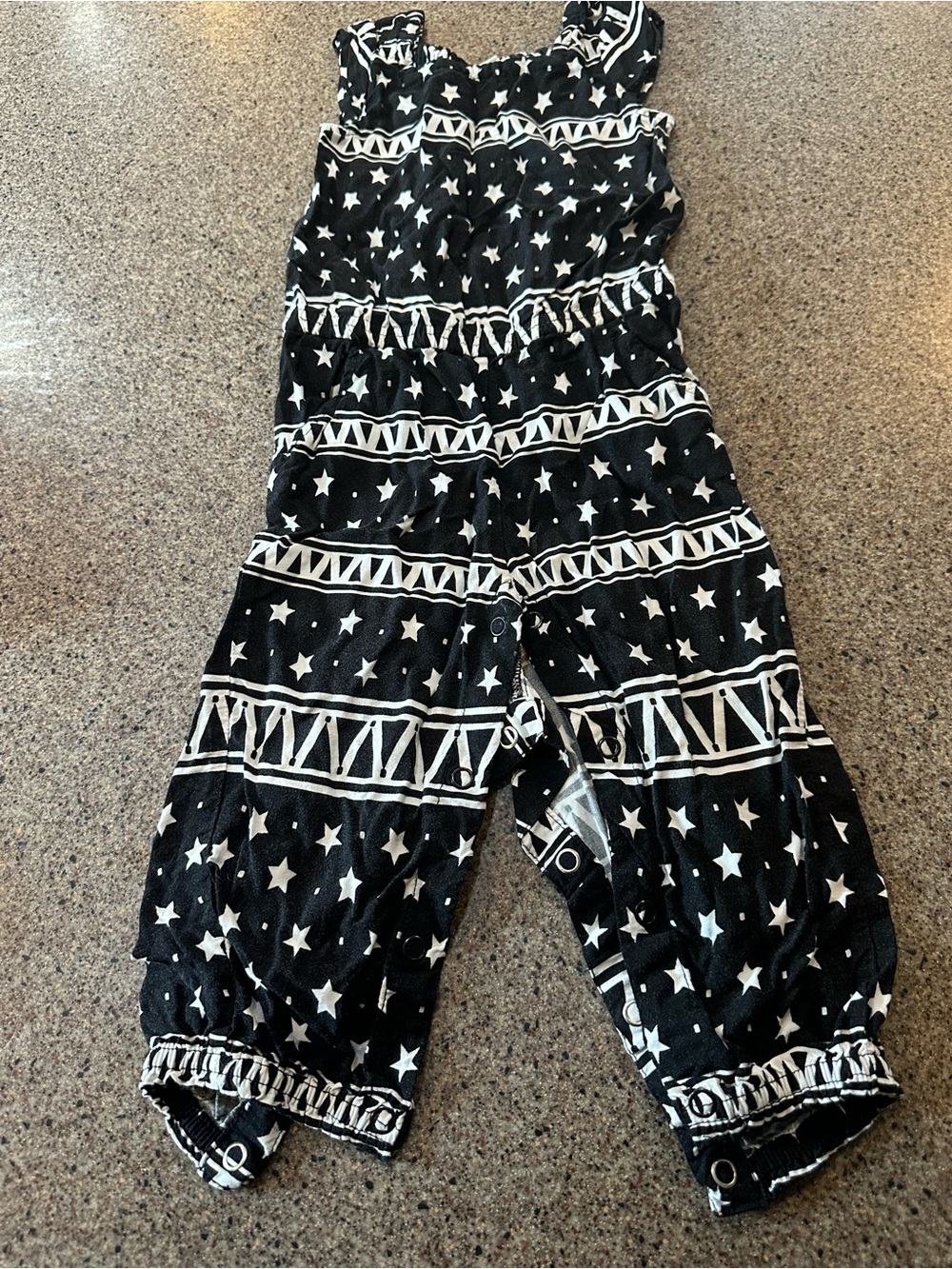 Crazy 8 Black and White Star Pattern Jumpsuit